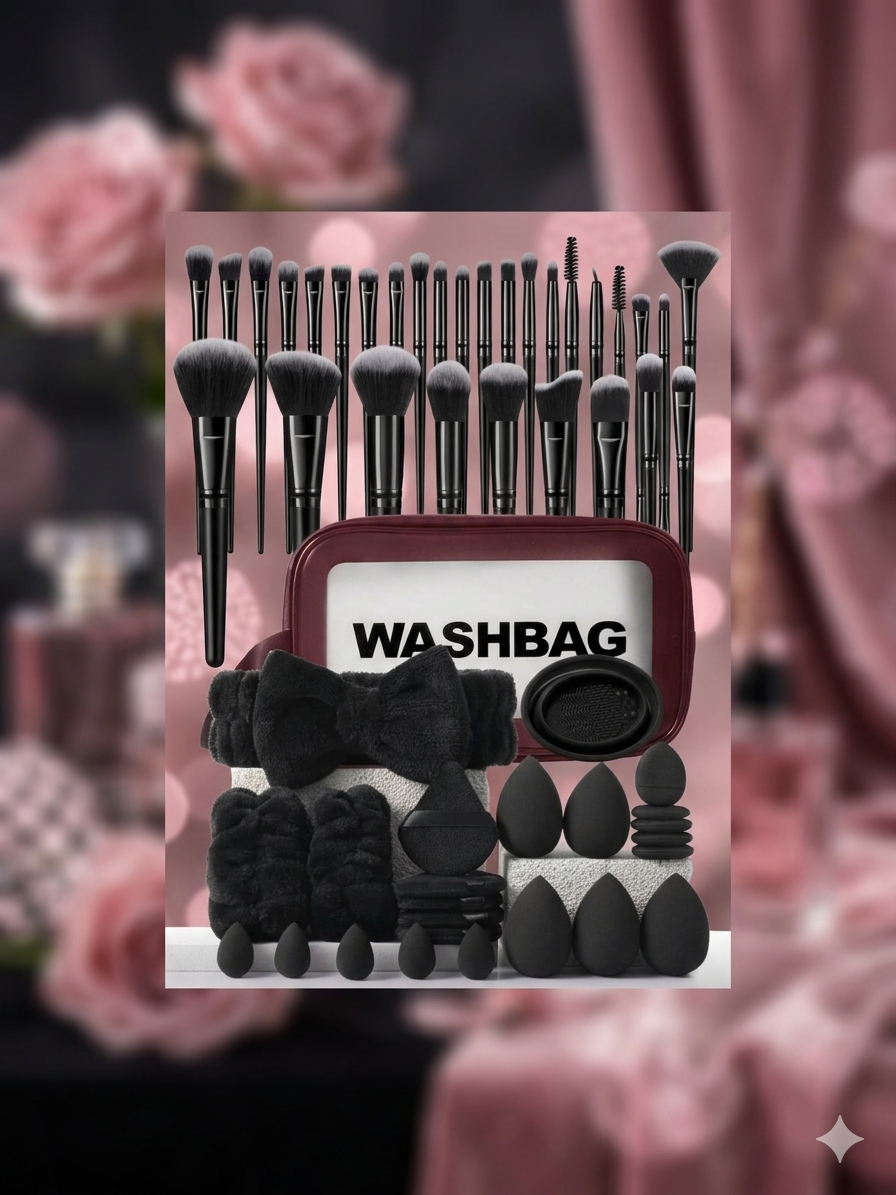 Kit Pinceaux de maquillage Couleur Noir